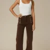 MIXED BRANDS - Pant cotton with buttons 8053 - Choco Best