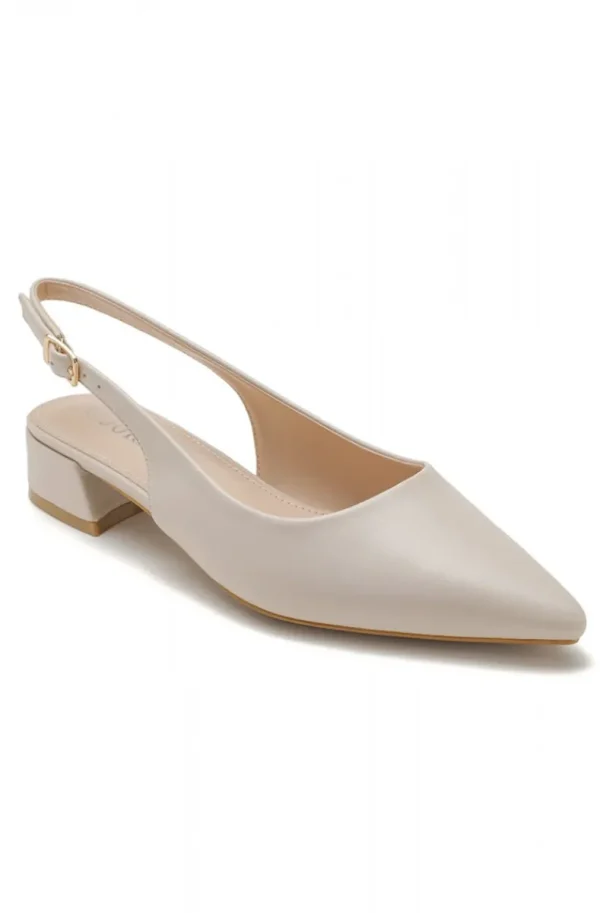 MIXED BRANDS - Pointy Toe Sling Back 1819 - Beige Clearance