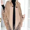 MIXED BRANDS - Poncho with fringes - Camel Online