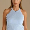 MIXED BRANDS - Ribbed tank top 8009 - Light Blue Fashion