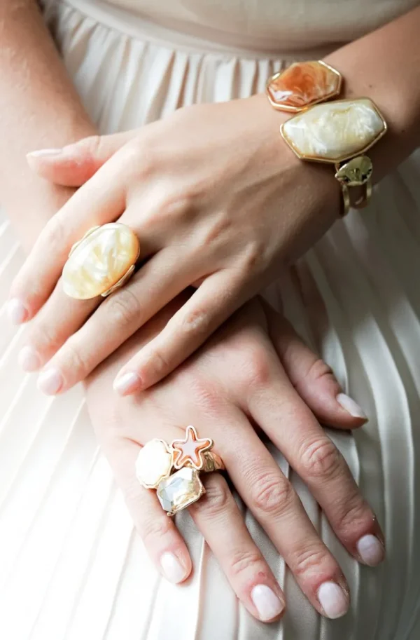 MIXED BRANDS - Ring Seashell Star 512 - Champagne Online