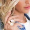 MIXED BRANDS - Ring Seashell Star 512 - White New