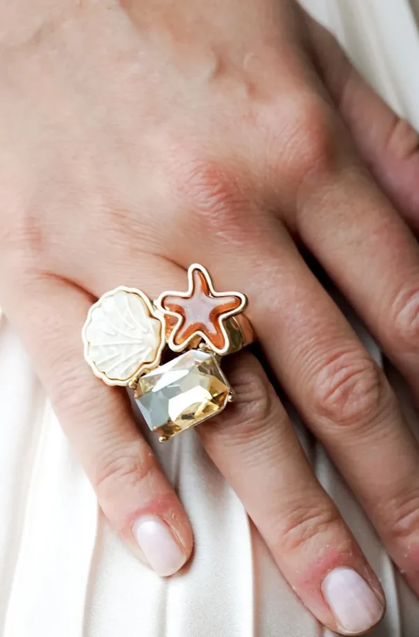 MIXED BRANDS - Ring Seashell Star 512 - Champagne Online