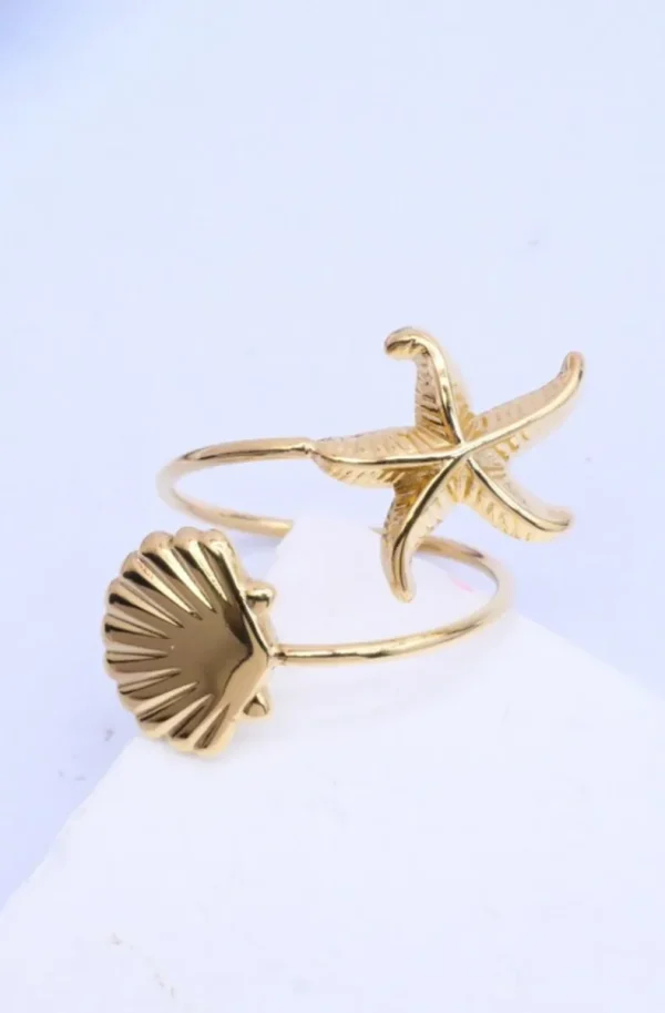 MIXED BRANDS - Ring Seastar Shell 234 - gold Clearance