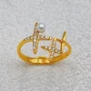 MIXED BRANDS - Ring Stones and Pearl BA255 - Gold Discount