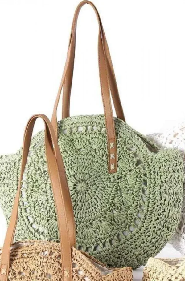 MIXED BRANDS - Round Crochet Bag 1349 - Green Fashion