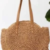 MIXED BRANDS - Round Straw bag 1350 - Beige Fashion