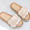 MIXED BRANDS - Sandal with flowers 7078 - Beige Clearance