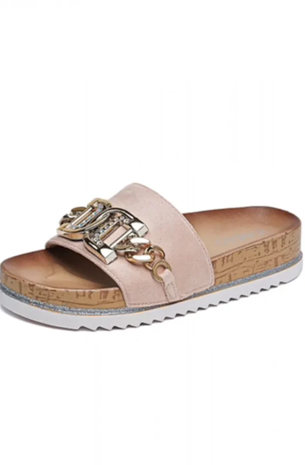 MIXED BRANDS - Sandal with buckle with stones 2332 - Pink Best