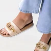 MIXED BRANDS - Sandal with buckle with stones 2332 - Beige New