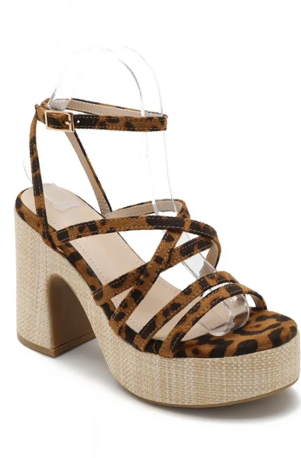 MIXED BRANDS - Sandal with heel H8-922 - Leopard Sale