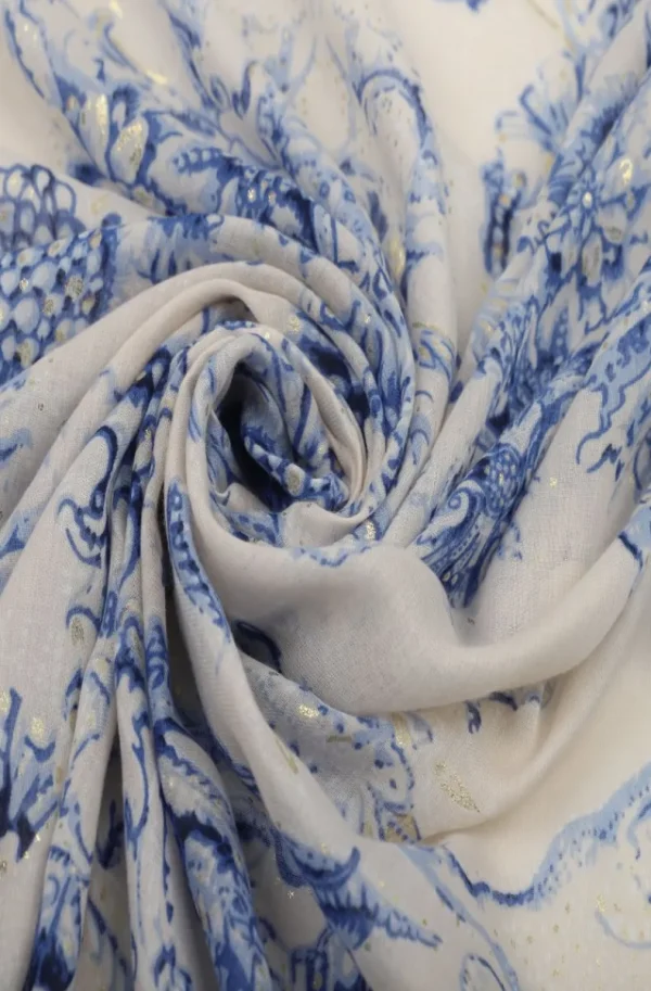 MIXED BRANDS - Scarf Elegant Print 0929 - Blue Best