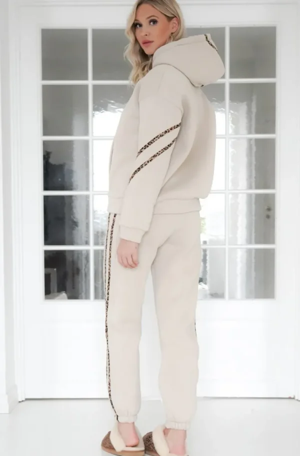 MIXED BRANDS - Set hoodie and sweatpants with leostripe 50210 - Beige Hot