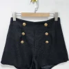 MIXED BRANDS - Shorts with chic buttons 4935 - Black Discount