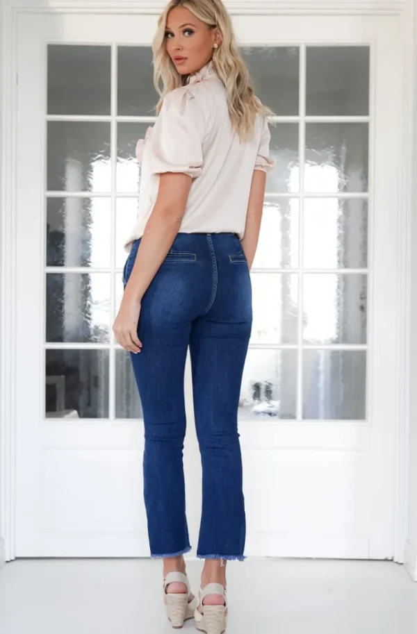 MIXED BRANDS - skinny jeans with gold buttons 10195 - Blue Online