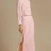 MIXED BRANDS - Skirt with slit 1702 - Pink Sale