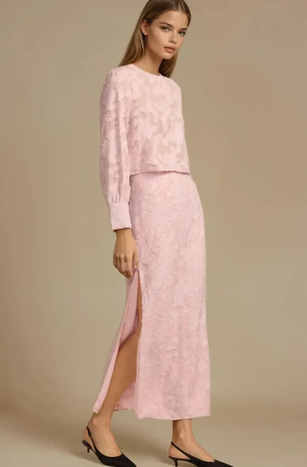 MIXED BRANDS - Skirt with slit 1702 - Pink Sale