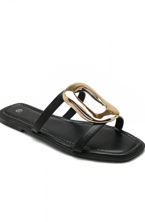 MIXED BRANDS - Sliders with buckle SS-283 - Black Hot