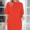 MIXED BRANDS - Studded Dress 8065 - Red New