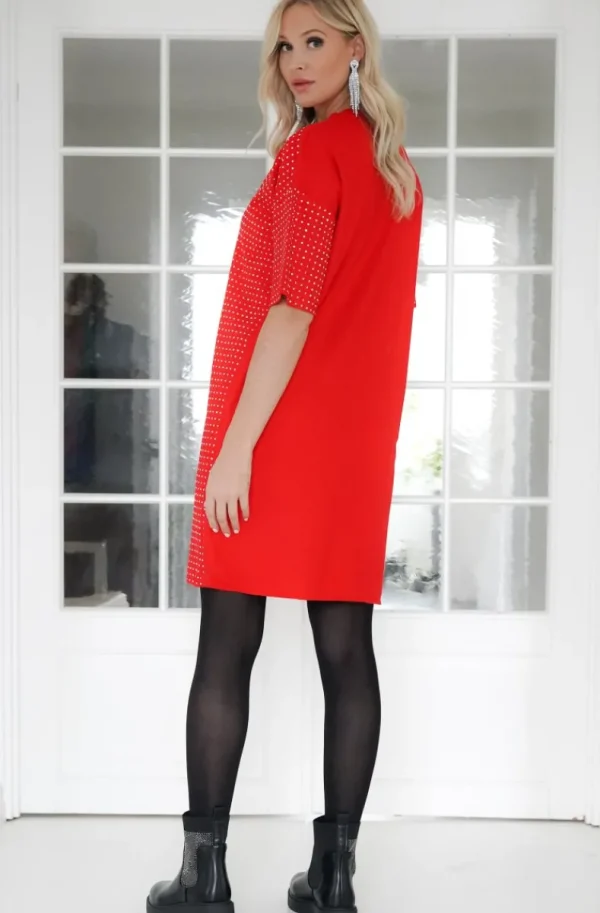 MIXED BRANDS - Studded Dress 8065 - Red New