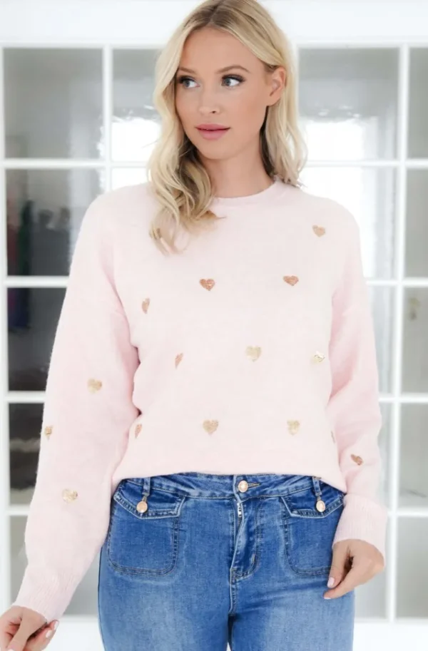 MIXED BRANDS - Sweater with hearts 3020 - Pink Best