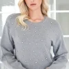 MIXED BRANDS - Sweater with rhinestones 3226 - Grey Outlet