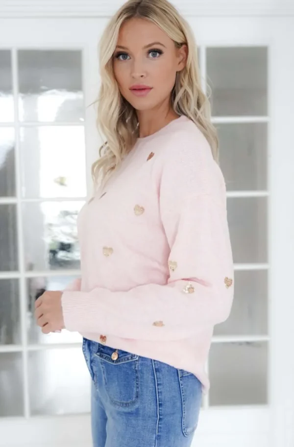 MIXED BRANDS - Sweater with hearts 3020 - Pink Best