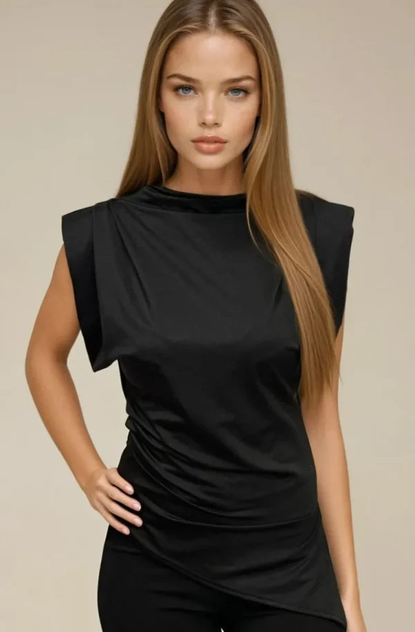 MIXED BRANDS - Symmetrical Top 90204 - Black Online