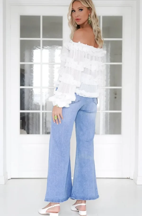 MIXED BRANDS - Top with Frills 12036 - White Discount