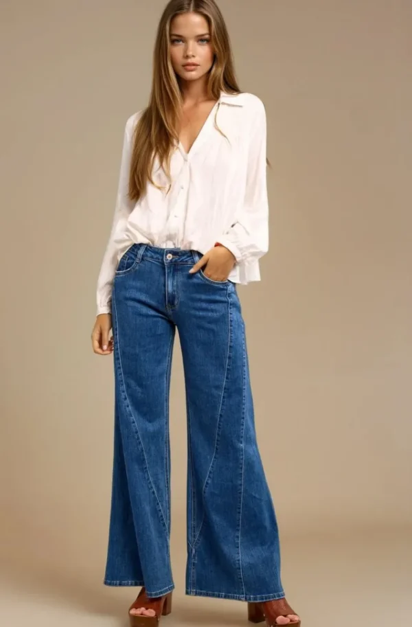 MIXED BRANDS - Trendy wide jeans 2771 - Blue Online