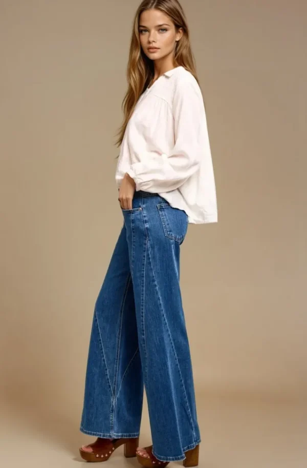 MIXED BRANDS - Trendy wide jeans 2771 - Blue Online