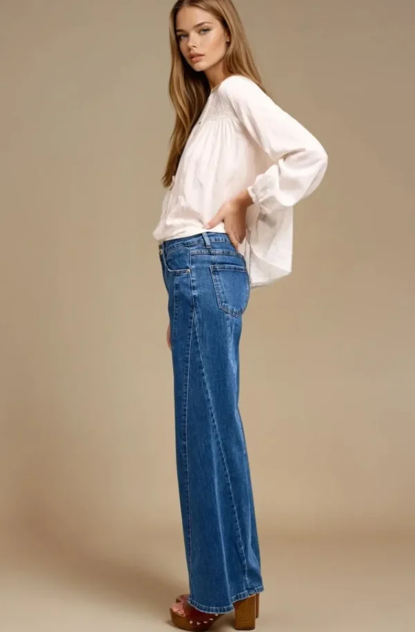 MIXED BRANDS - Trendy wide jeans 2771 - Blue Online