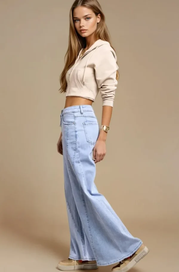 MIXED BRANDS - Trendy wide jeans 2771 - Light Blue New