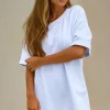 MIXED BRANDS - Tshirt dress 2111 - white Sale