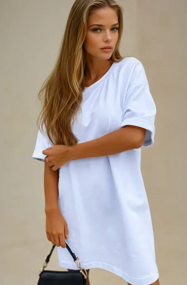 MIXED BRANDS - Tshirt dress 2111 - white Sale