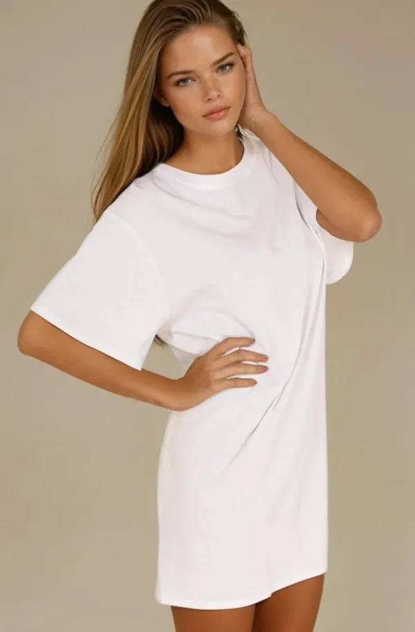 MIXED BRANDS - Tshirt dress 1232 - White Fashion