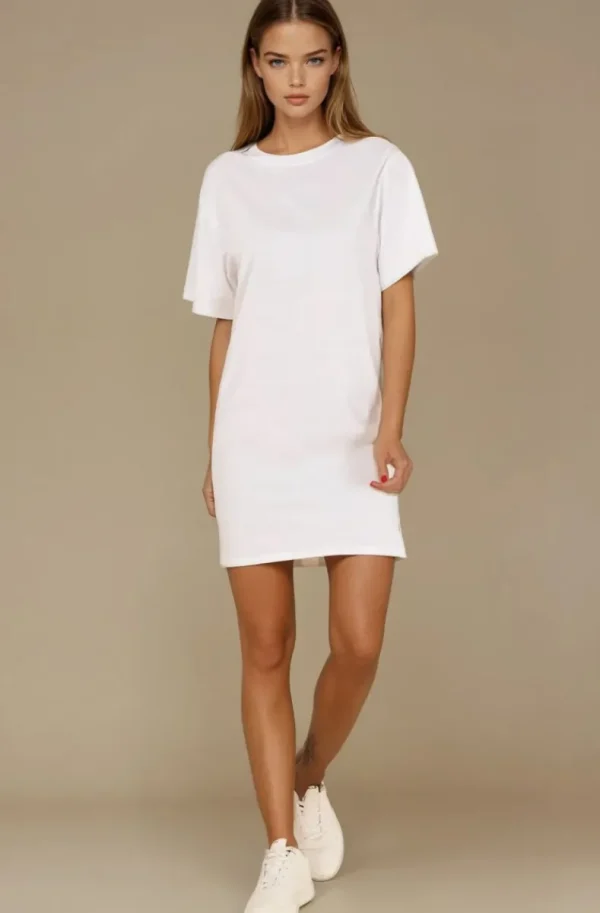 MIXED BRANDS - Tshirt dress 1232 - White Fashion