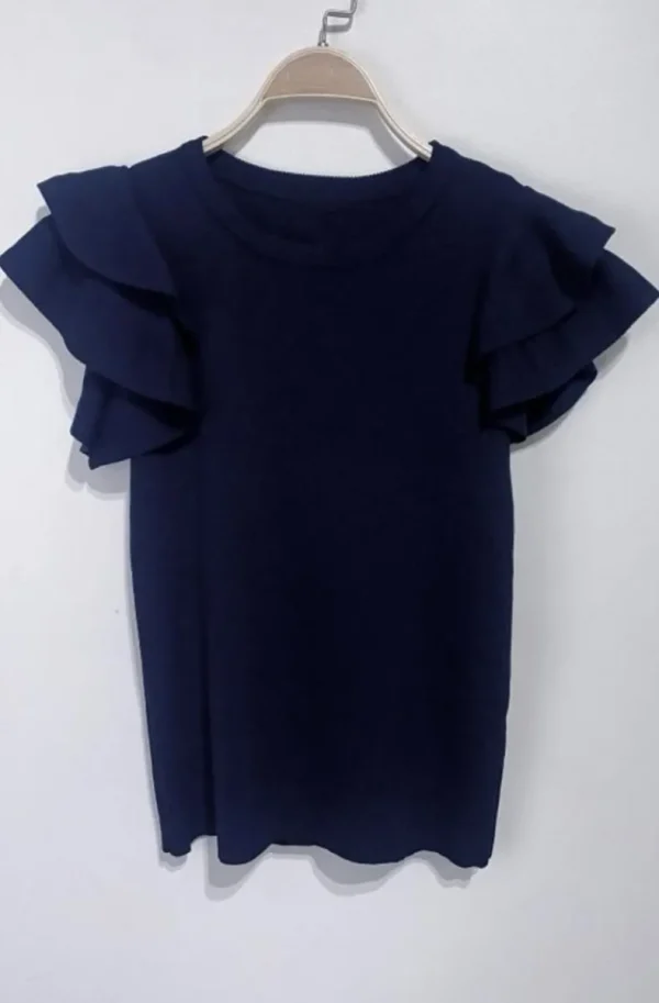 MIXED BRANDS - Tshirt with frills 2169 - Navy Hot