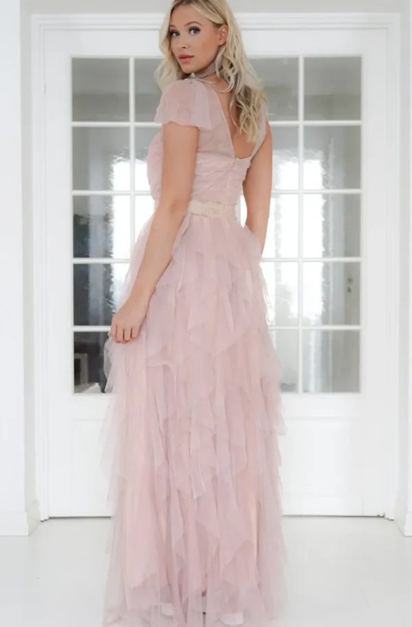 MIXED BRANDS - Tulle Dress Maxi Asymmetric 19831 - Pink Outlet