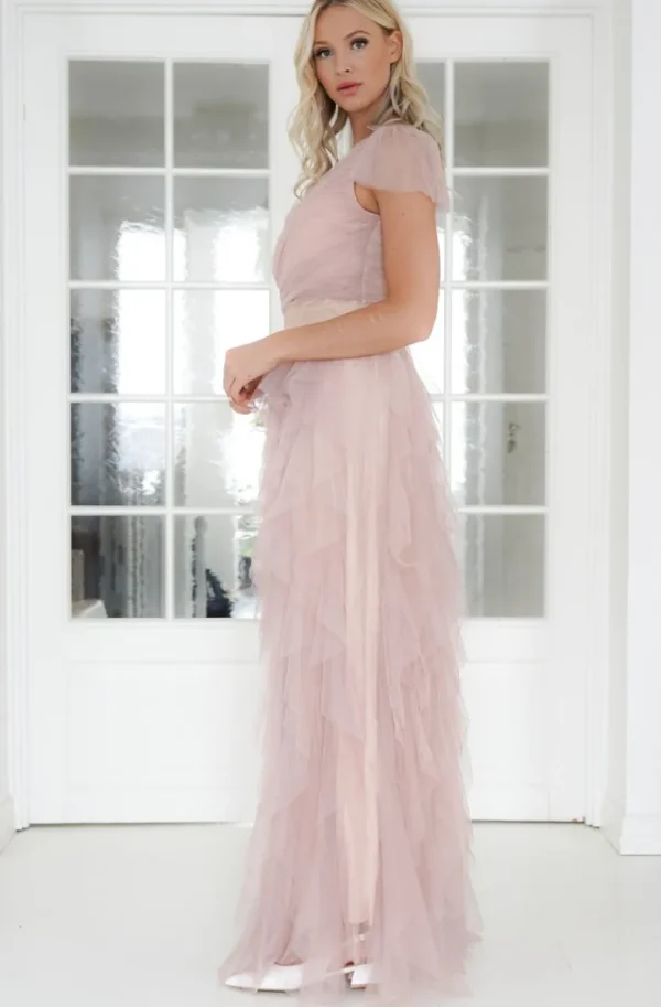 MIXED BRANDS - Tulle Dress Maxi Asymmetric 19831 - Pink Outlet