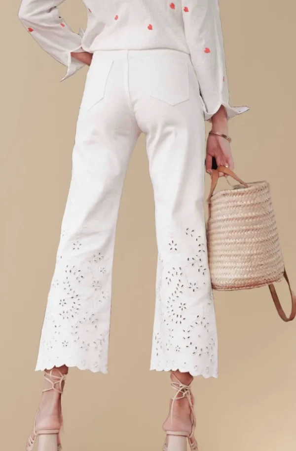 MIXED BRANDS - White lace detail jeans H3545 Hot