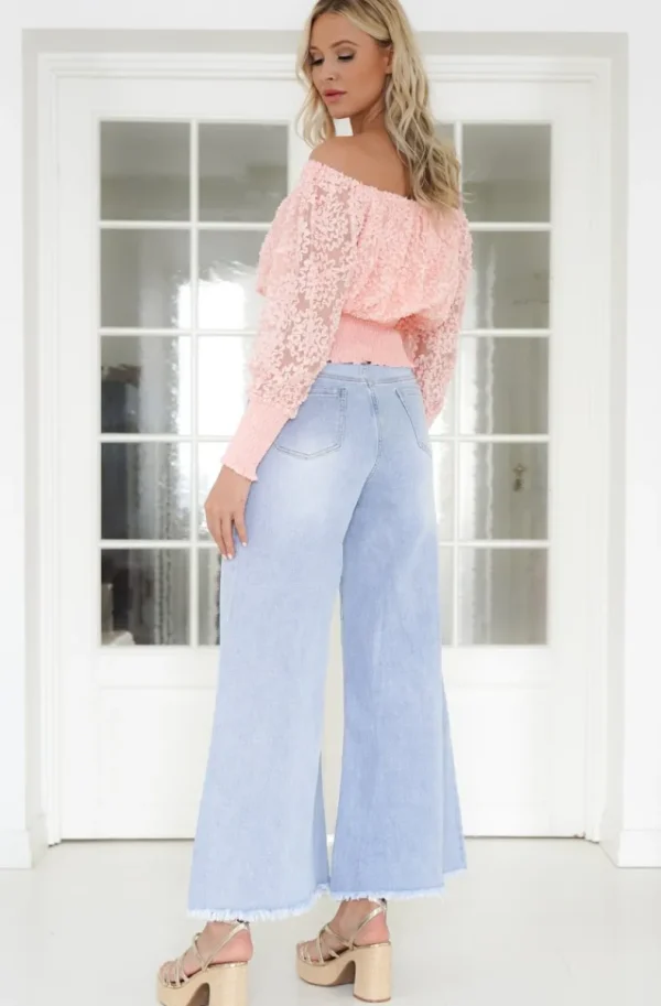 MIXED BRANDS - Wide flare jeans 2289 - Light Blue Clearance