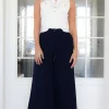 MIXED BRANDS - Wide Leg Palazzo Trousers 13293 - Navy Clearance