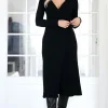 MIXED BRANDS - Wrap Dress 7007 - Black Discount