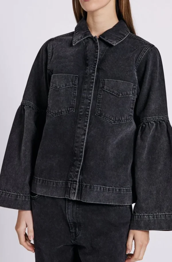 NORR - Hannali LS Denim jacket - Black wash Sale