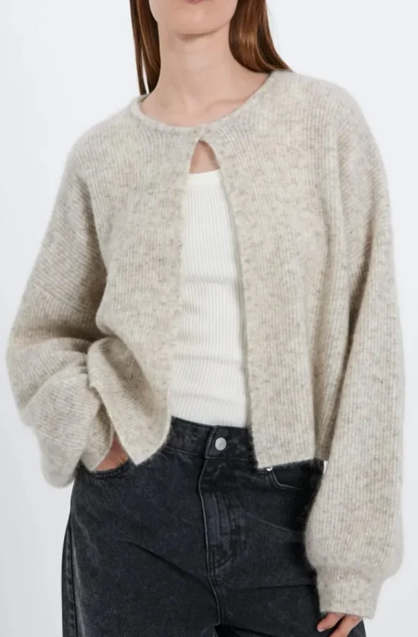 NORR - Hazina kint cardigan - Beige Melange Clearance