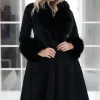 PLAIN VANILLA - Amazing coat with Faux fur Details - Black Best