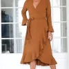 BLOND HOUR Susanne Nordström <3 - The Perfect Wrap Dress - Camel bi-stretch Online