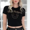 TRUE RELIGION - Arched Logo Crew Neck Tee - Jet Black Clearance