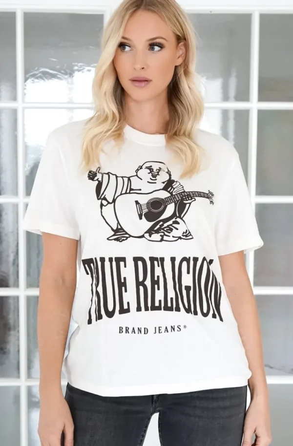 TRUE RELIGION - Crackle Vintage Tee - Winter White Online